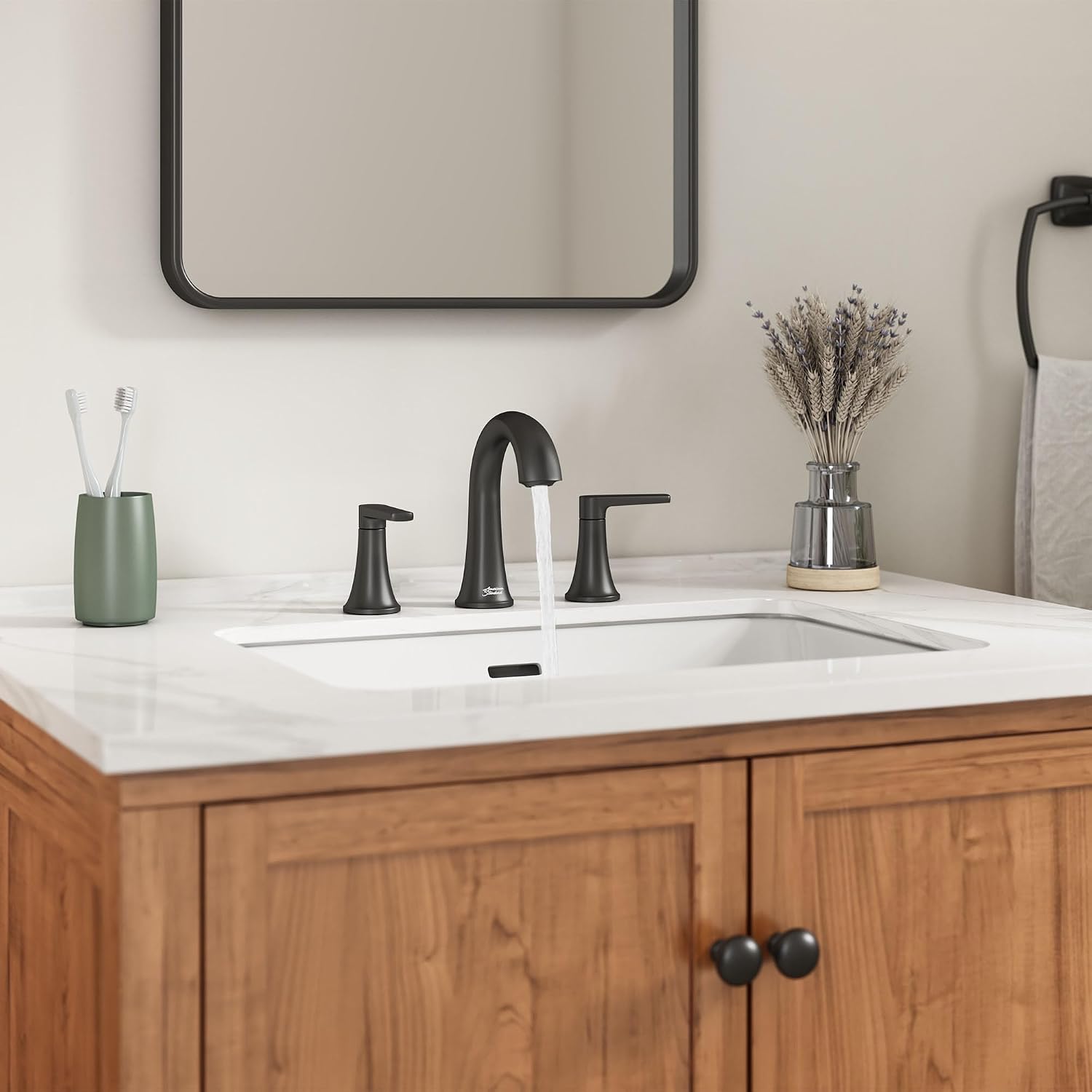 American Standard 7429801.243, Becklow 8-Inch Widespread Bathroom Faucet, Matte Black (Pack of 2)