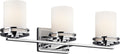 Kichler Hendrik 24' 3 Light Vanity Light with Satin Etched Cased Opal Glass Chrome
