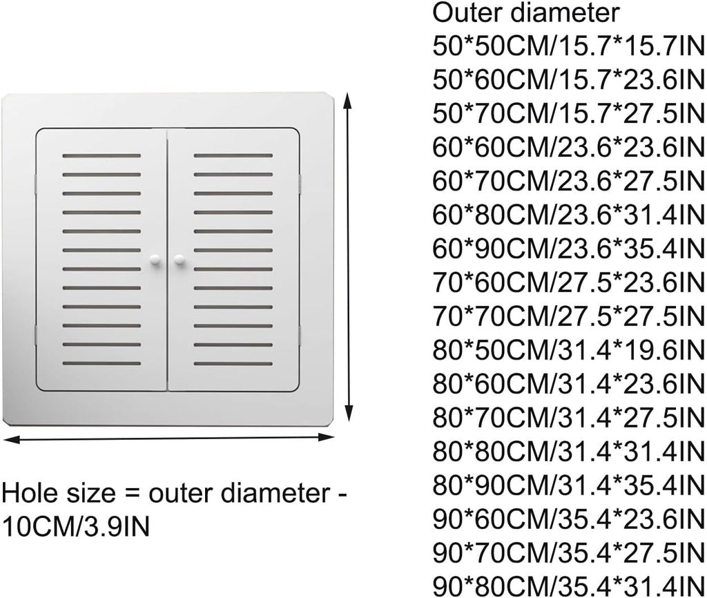 Ceiling Access Panel Access Panel Inspection Hatch， Plastic for Drywall and Ceiling White Multiple Sizes(40 * 40cm/15.7 * 15.7in)