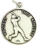 Religious Gifts Sterling Silver Saint Sebastian Sports Athlete Medal Pendant, 15/16 Inch