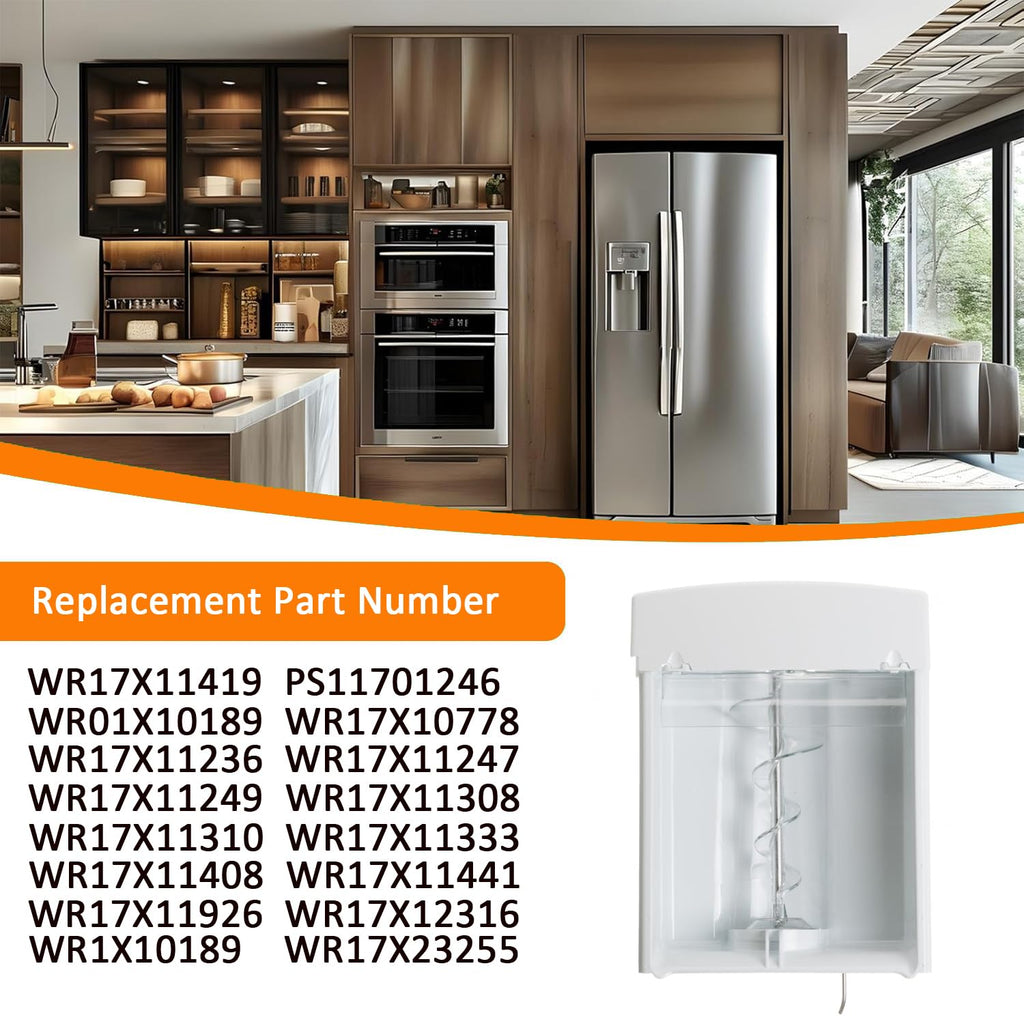 WR17X23255 for GE Ice Maker Container Auger & Bucket Assembly Replacement, Compatible with GE General Electric Refrigerator, Replacement Part WR17X23255, Replaces WR17X11419, WR01X10189, WR17X10778