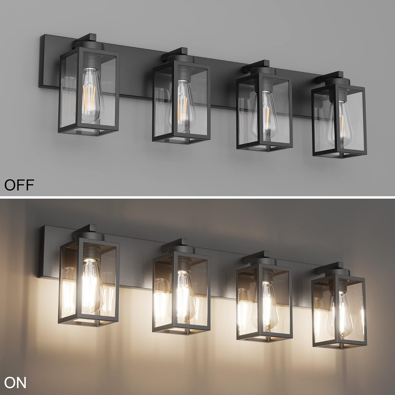 Aipsun Black Light Fixtures Bathroom Vanity Lighting Fixtures Industrial Vanity Light Farmhouse Wall Light Fixtures (Exclude Bulb)