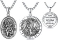 Seiyang St Christopher Medal for Men 925 Sterling Silver Round & Oval St Christopher Pendant Mens Double Sided Saint Christopher Medallion Necklace Protection Jewelry Religious Gifts for Men Women