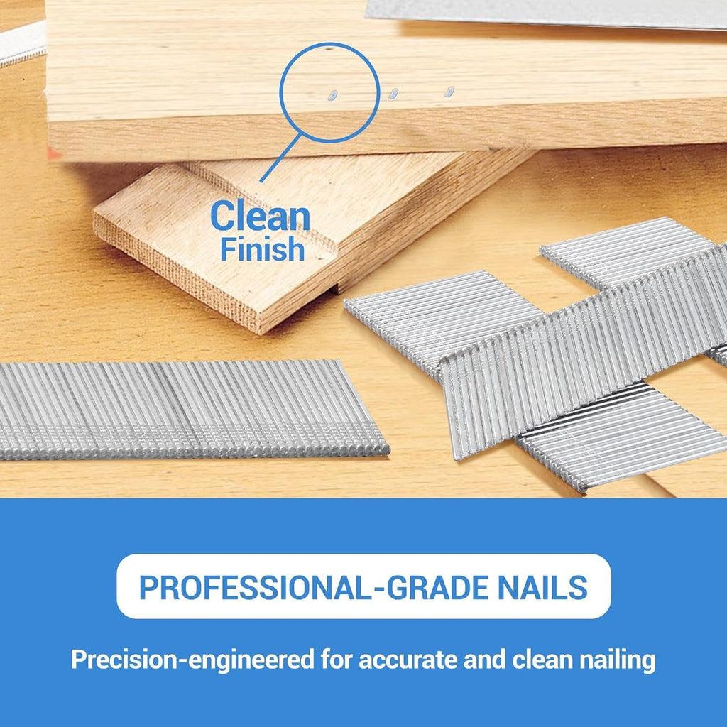 meite 16 Gauge 20 Degree Angled Finish Nails 2-1/2 Inch Leg Galvanized No-rust Finishing Nails for Finish Nailer Gun - Cabinet Crown Baseboard 10,000PCS