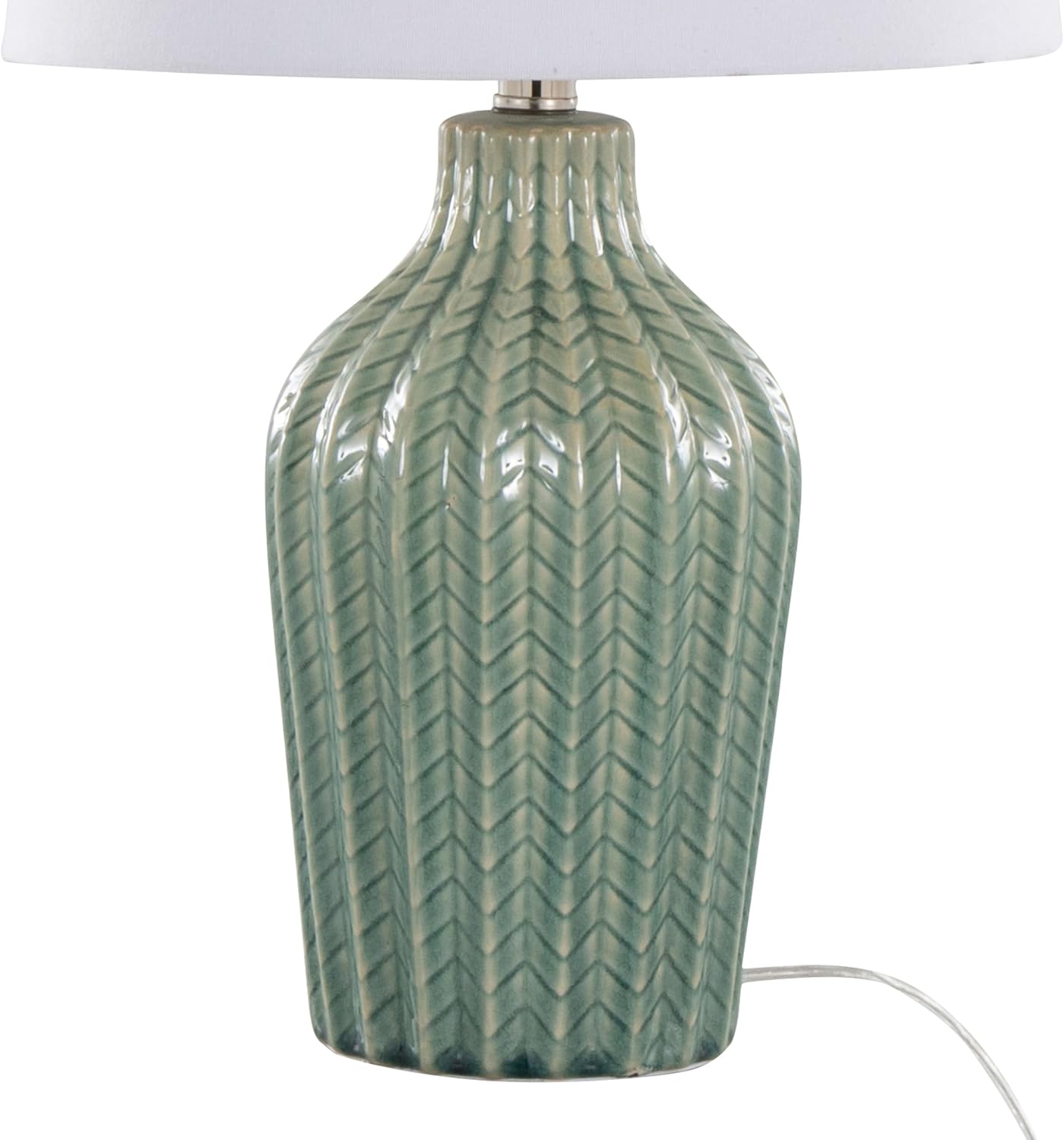 LumiSource Rockwell 23' Ceramic Table Lamps Set of 2, Desk Lamp, Bedside Lamps for Night Stands, Nightstand Lamp, Small Lamp, Small Table Lamps for Living Room Set of 2, White Table Lamp
