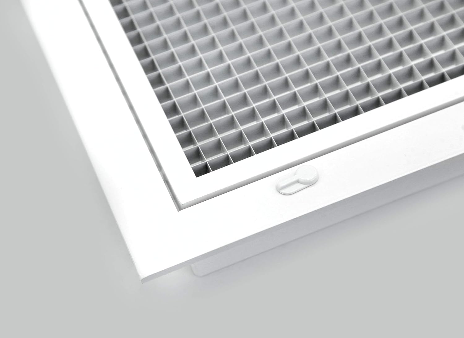 20' x 32' Cube Core Eggcrate Return Air Filter Grille for 1' Filter - Aluminum - White [Outer Dimensions: 22.5' x 34.5]