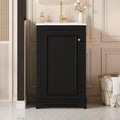 Merax 20' Narrow Bathroom Vanity with Ceramic Sink, Freetanding Modern Single Vanity Set with Soft Closing Door and Adjustable Shelf (Black)