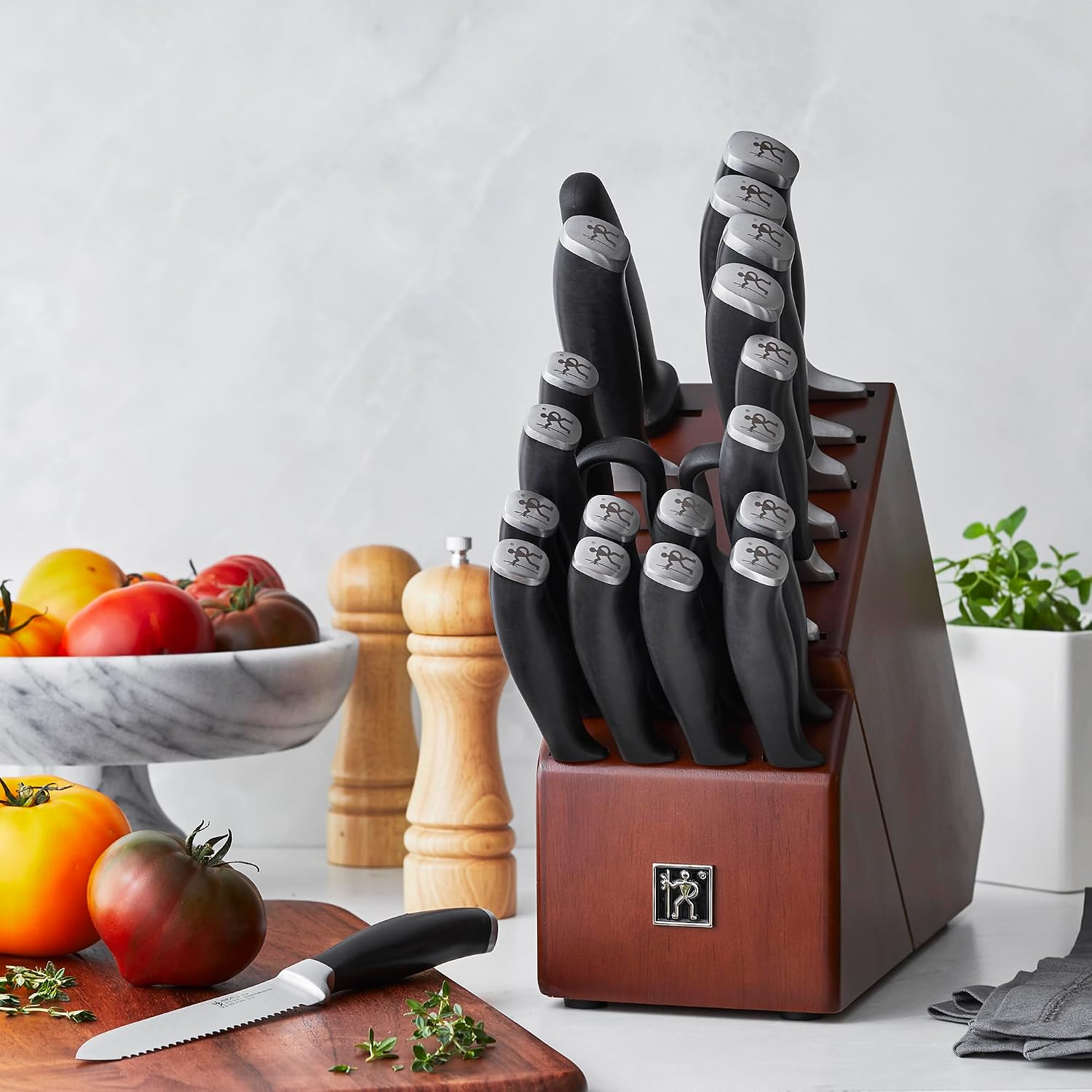 HENCKELS Elan 21-pc Knife Block Set, Brown