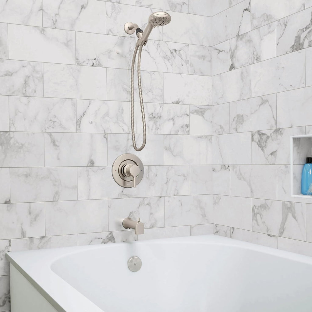 Moen Beric Shower Faucet with Handshower and Included Valve – Spot Resist Nickel Finish, 2-Function Diverter, Modern Design, 82775SRN