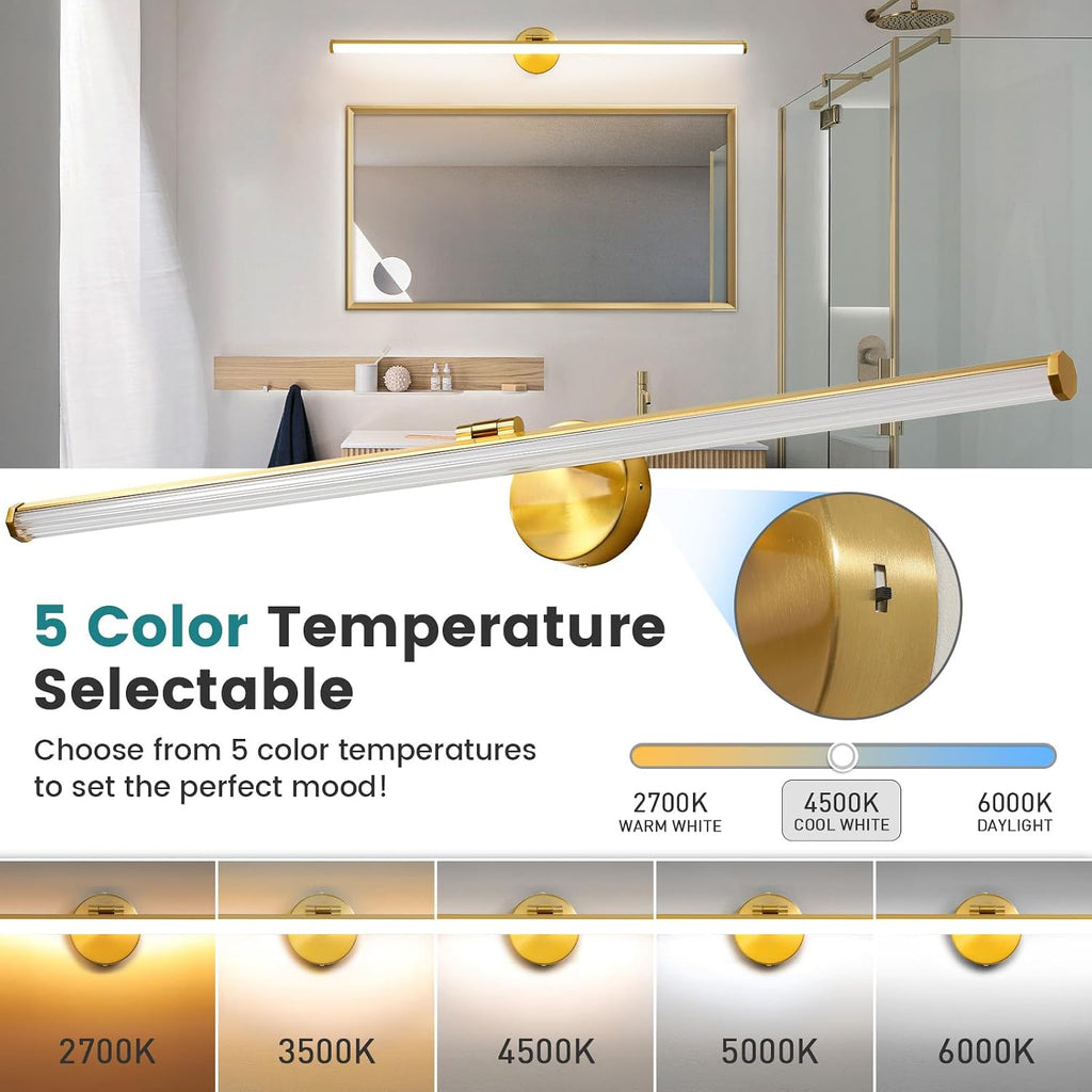 KAISITE Modern Bathroom Light - 39 Inch Dimmable 5CCT LED Vanity Light Bar for Restroom