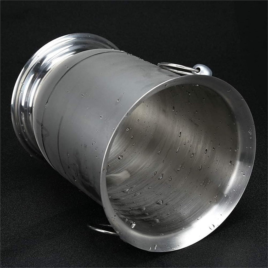 Ice Buckets for Parties, Stainless Steel Wine/Champagne Cooler Bucket Camping Beverage Carry Handle