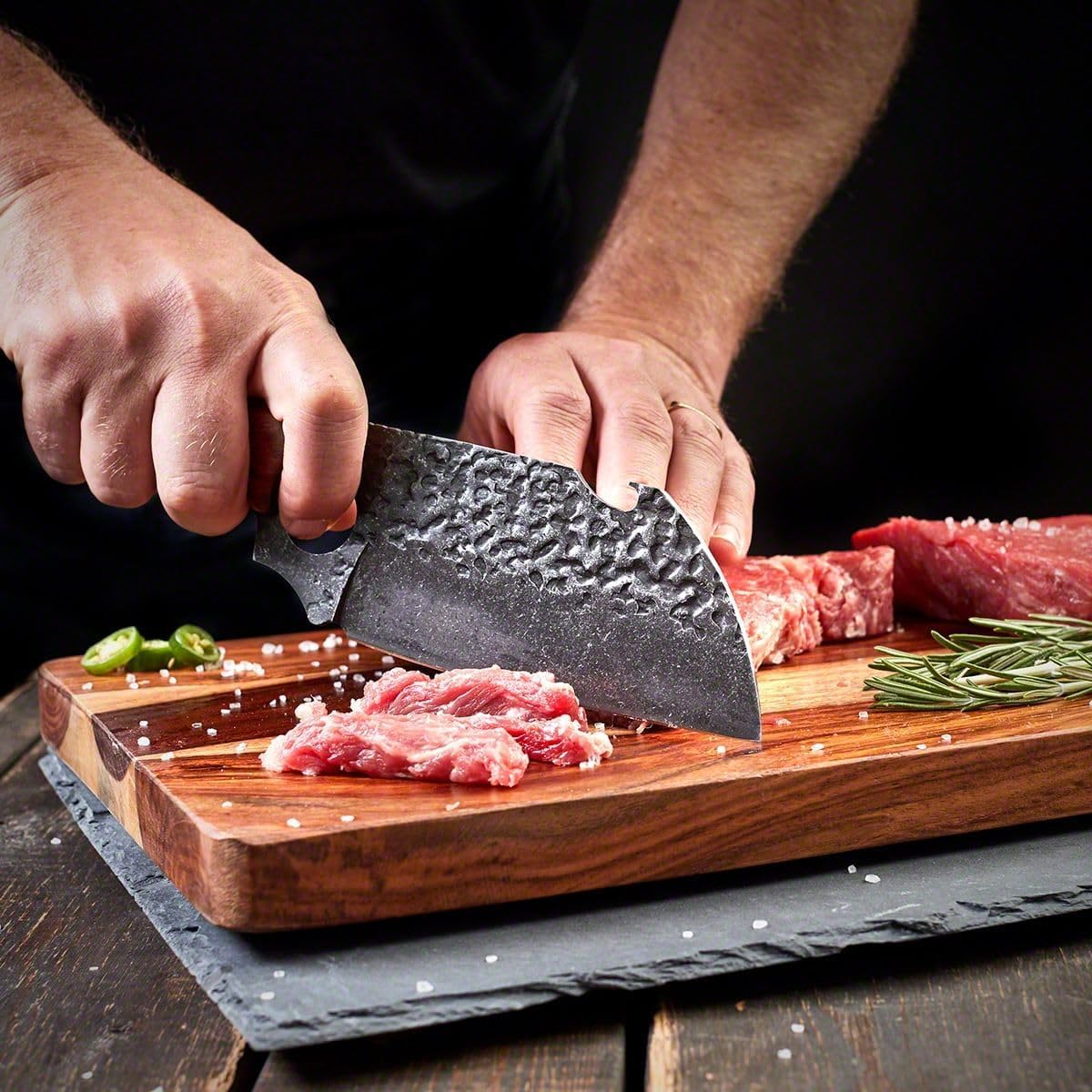 Personalized Meat Cleaver Knife, Set of 5 - Custom Groomsmen Ideas for BBQ Lovers, Grill Masters, or Home Chefs