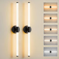 Bathroom Wall Sconces Set of 2 Hardwired Dimmable 5CCT LED Bathroom Light Fixtures Over Mirror 360° Full Lighting 31' Long Vanity Light Bar Modern Black Wall Sconce for Bath Bedroom Living Room
