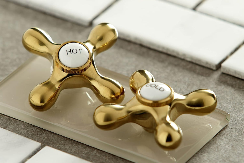 Kingston Brass KS3127AX 8-Inch Center Wall Mount Bathroom Faucet, Brushed Brass