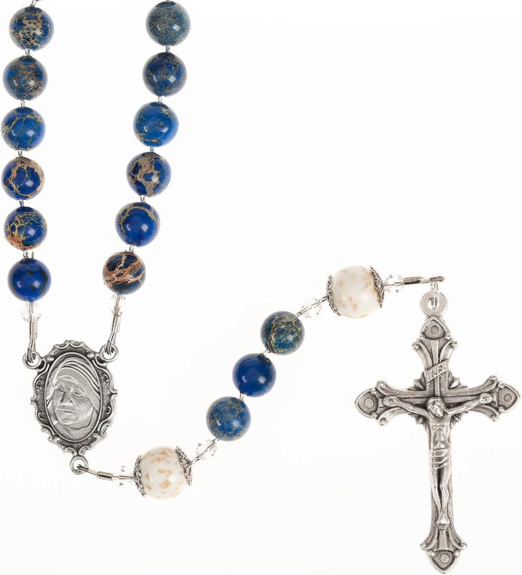 THE CATHOLIC COMPANY Stone Bead Rosary – Catholic Prayer Beads, Traditional Devotional Design, Durable and Lightweight, Gift for Men and Women