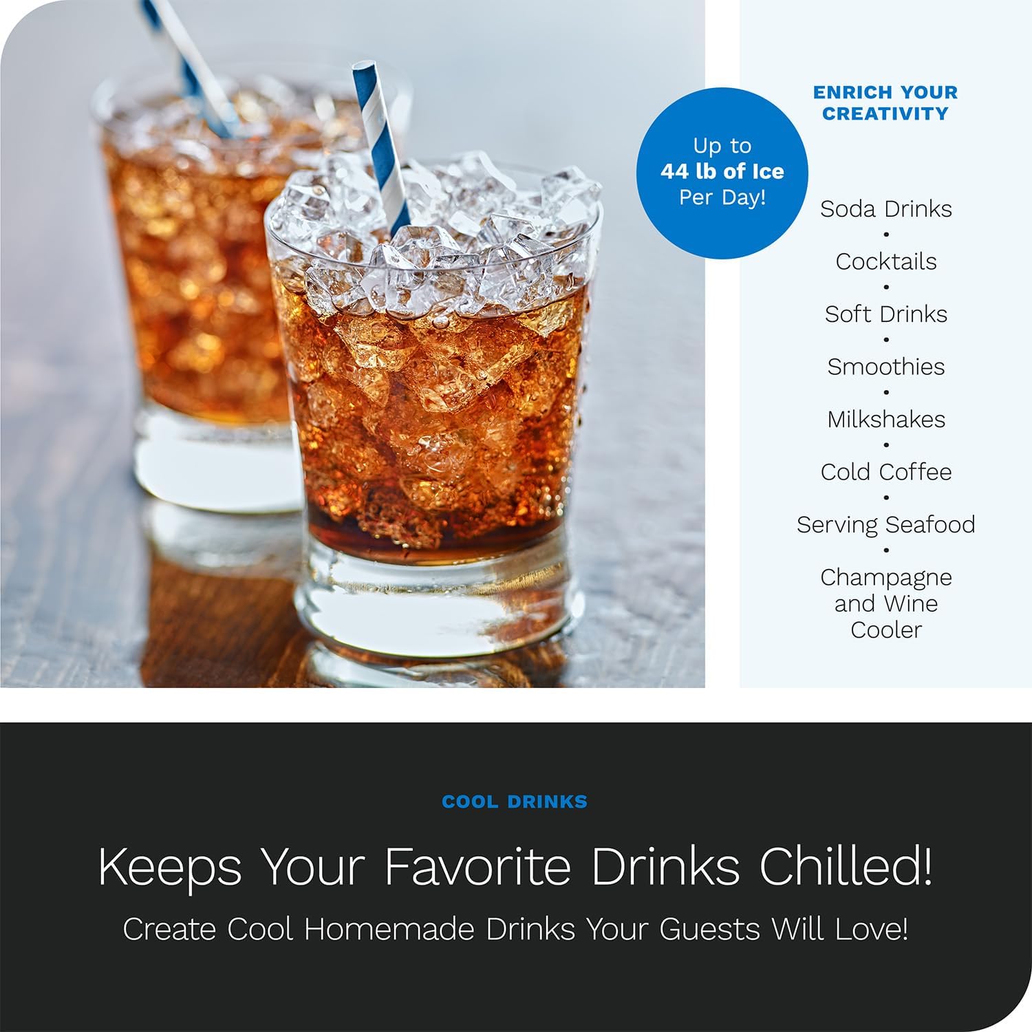 hOmeLabs Countertop Nugget Ice Maker - Stainless Steel with Touch Screen - Portable and Compact - Chewable Nugget Ice Machine - Produces Up to 44lb of Ice Per Day