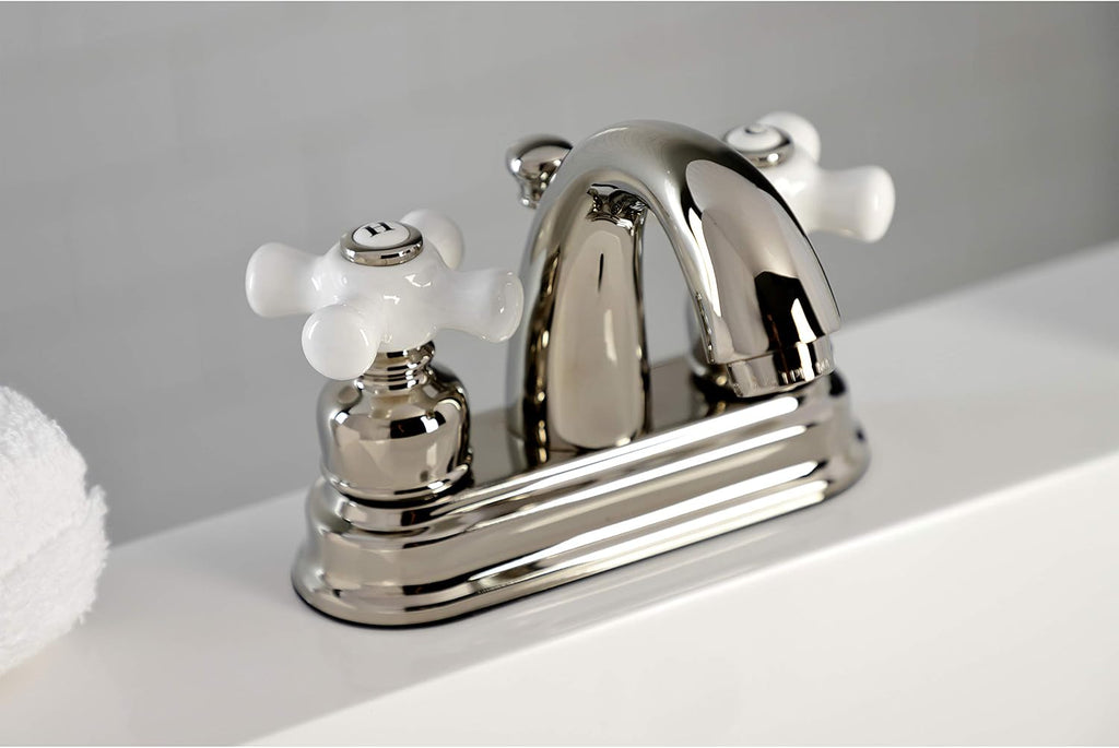 Kingston Brass KB5616PX Restoration 4 in. Centerset Bathroom Faucet, Polished Nickel