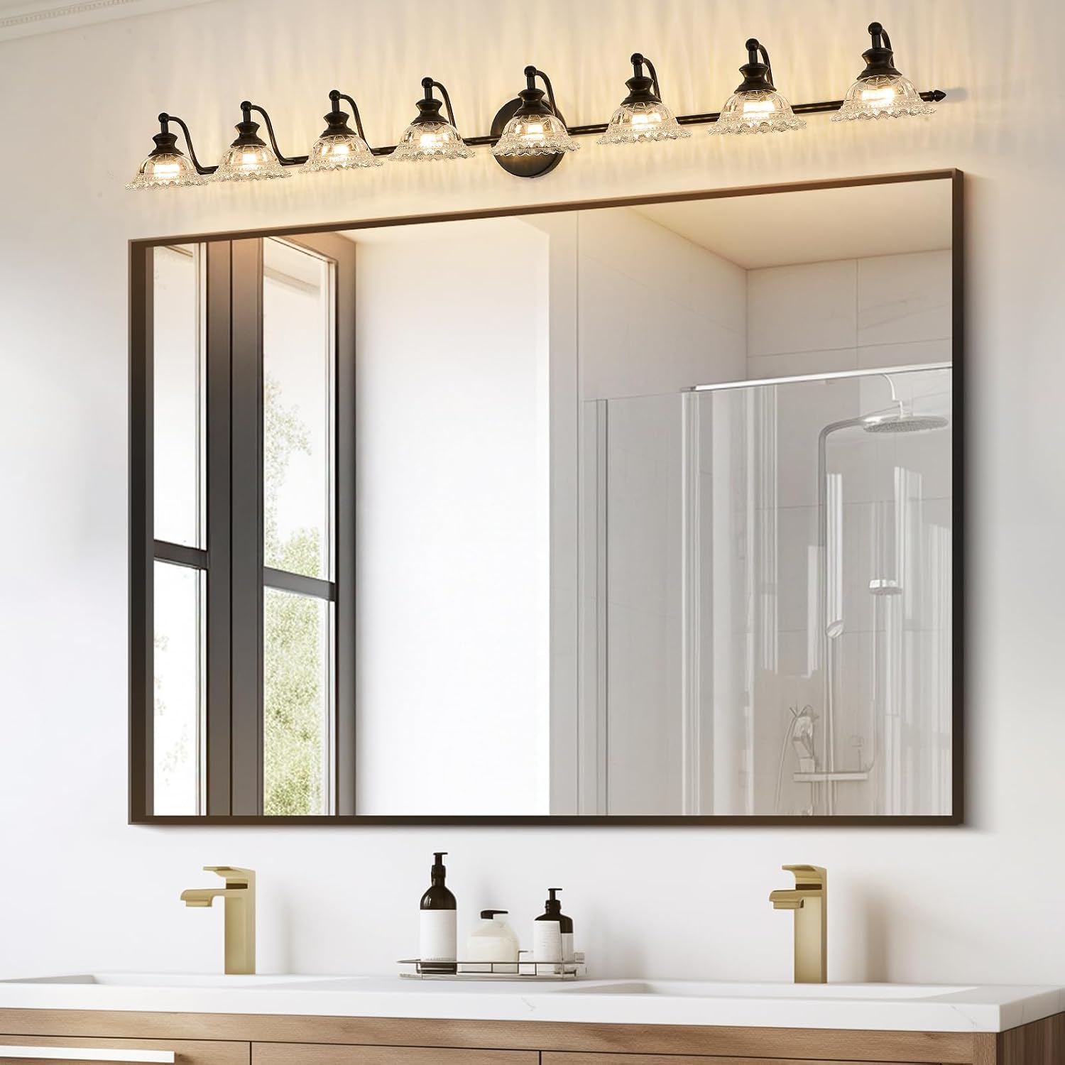 XIEDUN Bathroom Vanity Light Black 8 Light