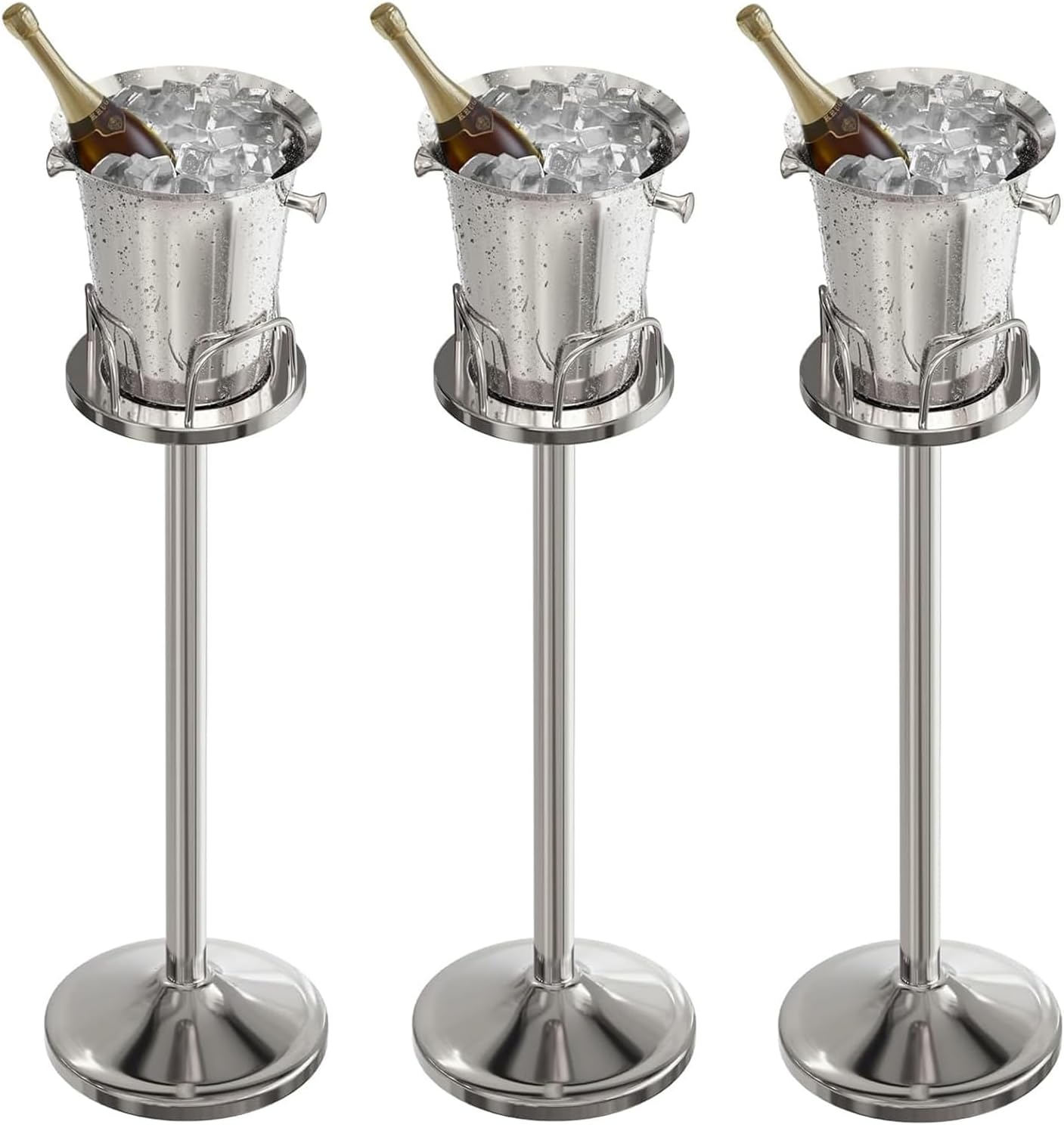 Ice Bucket with Stand Standing Champagne Bucket for Party Stainless Steel Wine Bucket Wine Cooler with Stand 5L Wine Chiller for Bar Ktv Weding