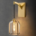 Crystal Brass Hemisphere Wall Sconce - Gold Brushed Dimmable Sconces with Bulbs - Modern Hanging Light Decor - Luxury Indoor Lighting Fixture for Bedroom Living Room Bathroom Vanity Hallway