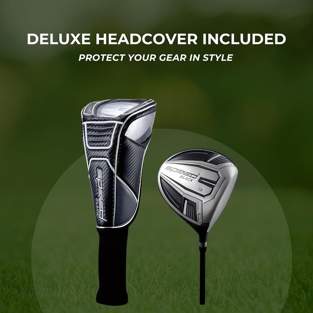 Speed System Golf Titanium Driver Golf Club, Loft Lightweight Graphite Shaft, Oversized Sweet Spot, Aerodynamic, USGA Conforming Mens Driver + Deluxe Headcover