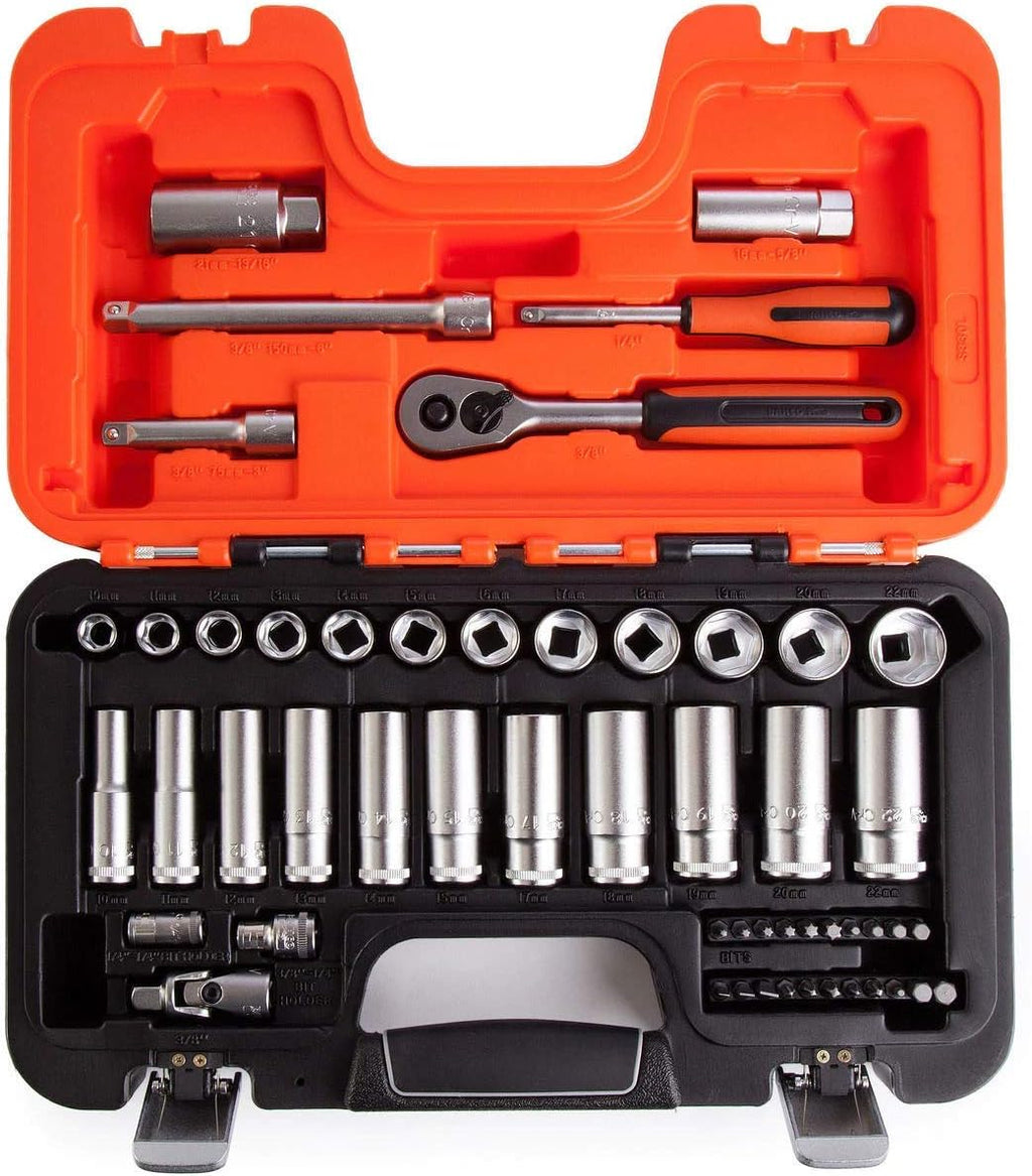 Bahco S330L Socket Set of 53 Metric 3/8in Deep Drive + 1/4in Accessories