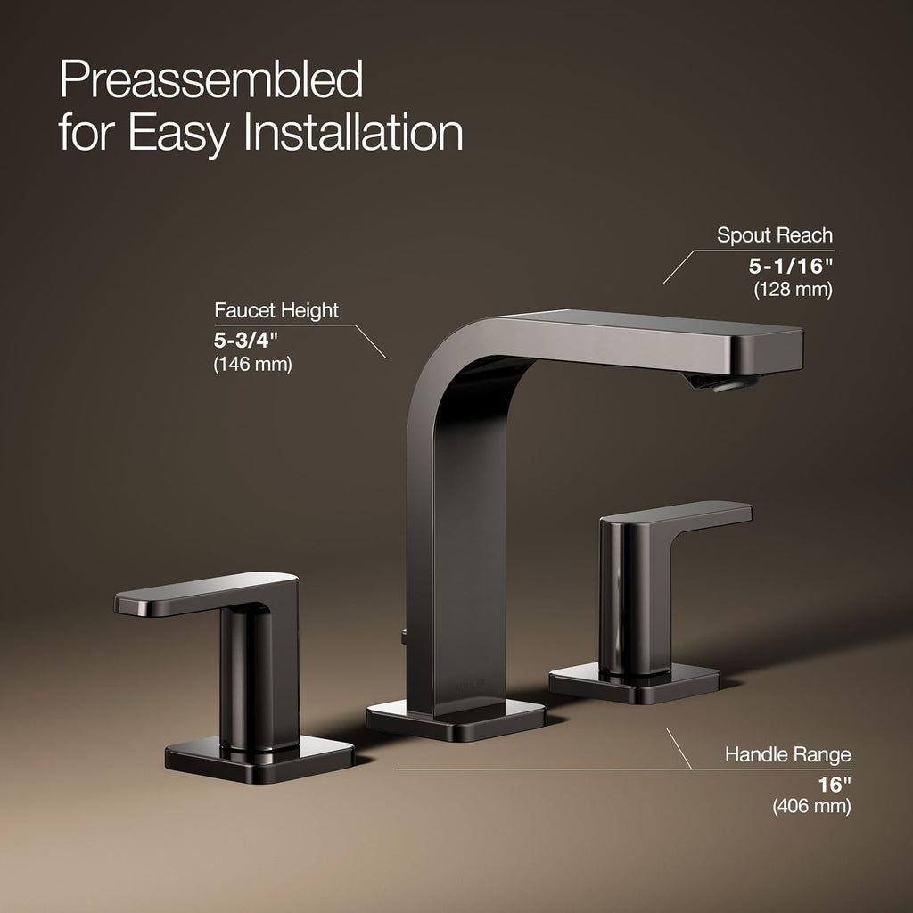 Kohler 23484-4-TT Parallel® Widespread Bathroom Sink Faucet, 1.2 gpm, Vibrant Titanium