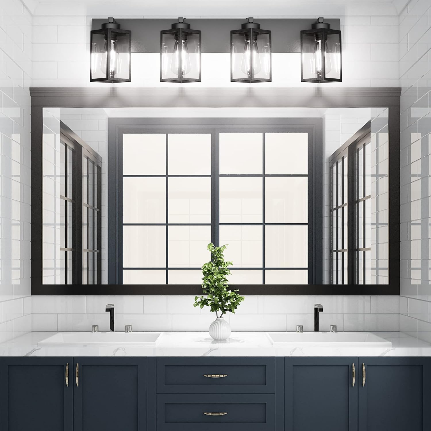 Aipsun Black Light Fixtures Bathroom Vanity Lighting Fixtures Industrial Vanity Light Farmhouse Wall Light Fixtures (Exclude Bulb)