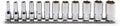 Ko-ken RS2300X/12 1/4 Sq. Dr. Socket set 4-14mm 6 point 12 pieces