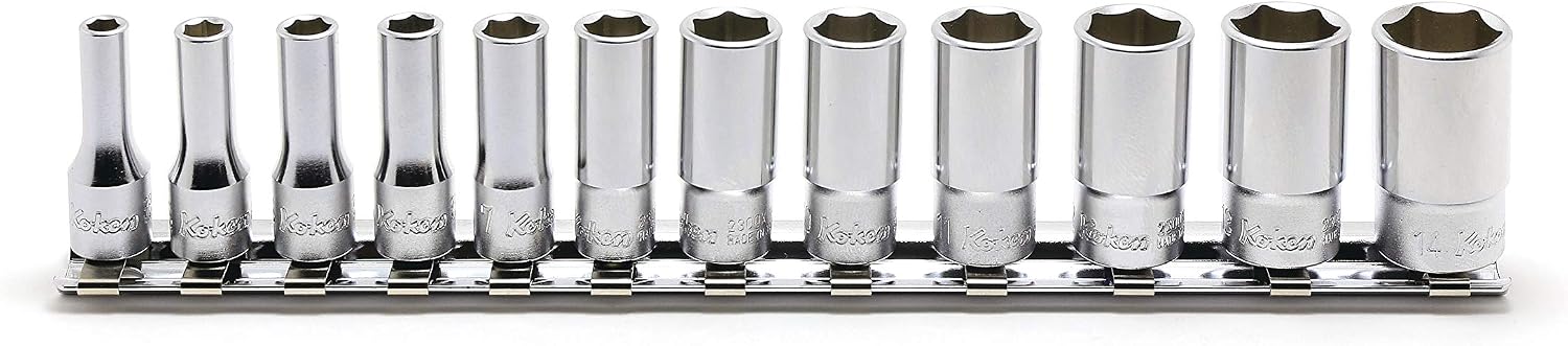 Ko-ken RS2300X/12 1/4 Sq. Dr. Socket set 4-14mm 6 point 12 pieces