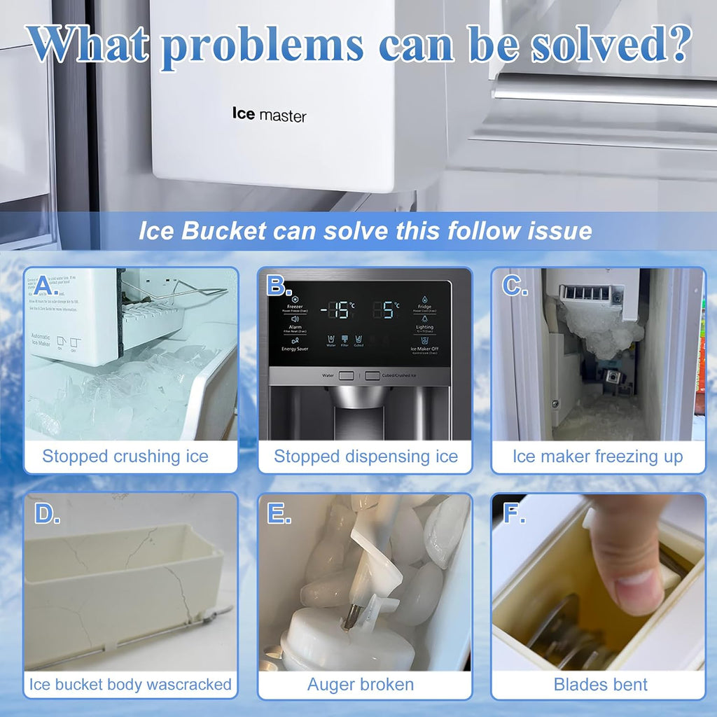 DA97-20157B, DA97-20157A Refrigerator Ice Bucket Compatible with Samsung RF22R7351SG, RF24R7201SR, RF27CG5400SR, etc Series Refrigerators Ice Container, Part Number: 4993476, PS12720126, etc
