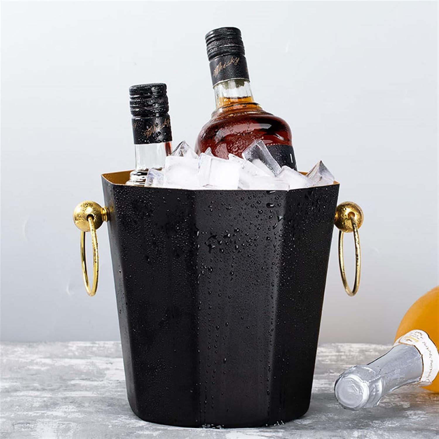 Ice Bucket Champagne Bucket Octagonal Ice Bucket Container Stainless Steel Champagne Wine Ice Bucket Keeps Ice Cold for Home Bar Chilling Beer and wine Ice Bucket Beverage Tub (Color : 1)