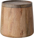 Creative Co-Op 3.75-Quart Mango Wood and Stainless Steel Ice Bucket with Lid, Natural