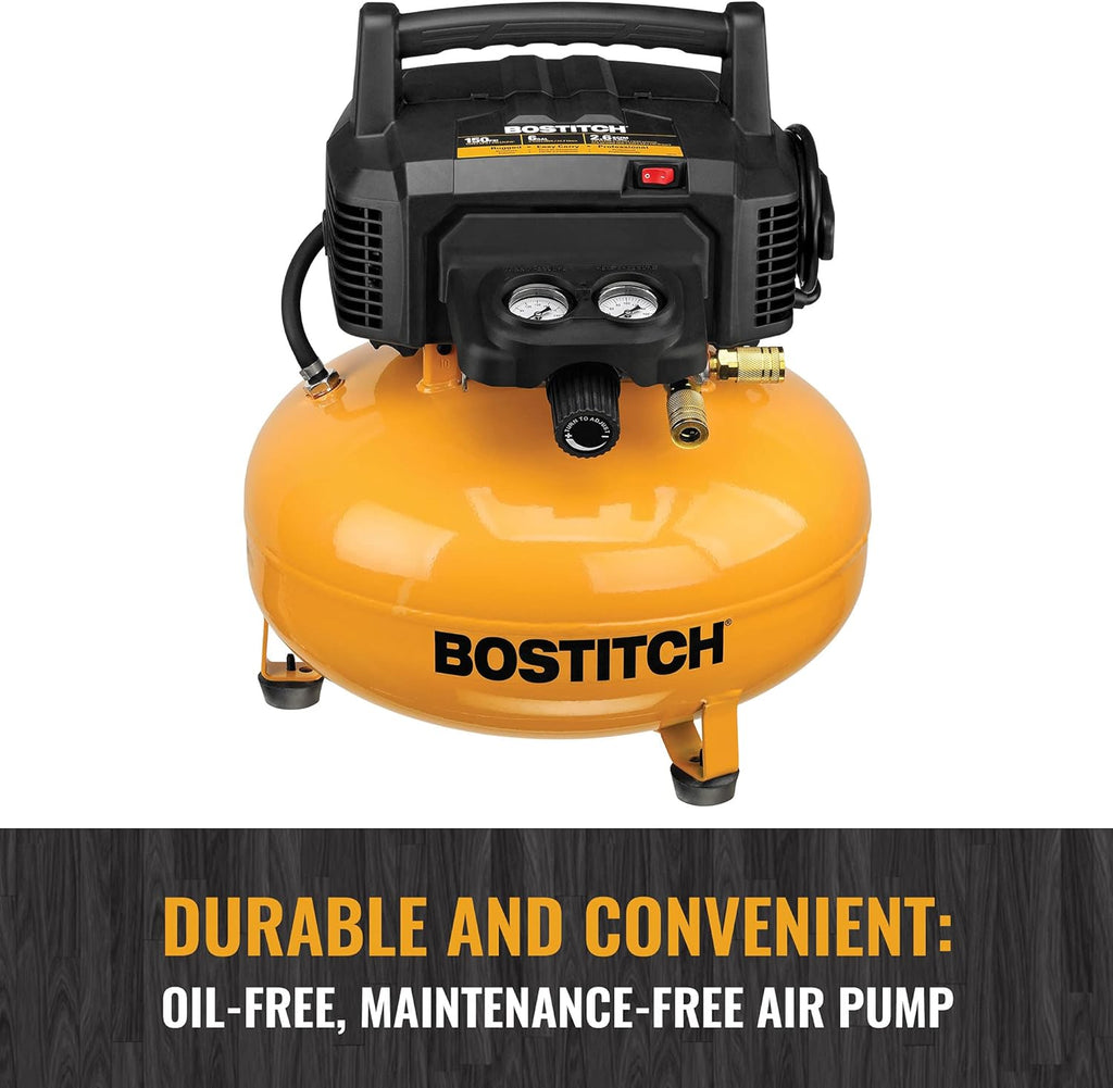 Bostitch 6 Gallon Pancake Air Compressor & 13 Piece Accessory Kit | BXCM02012-WPK