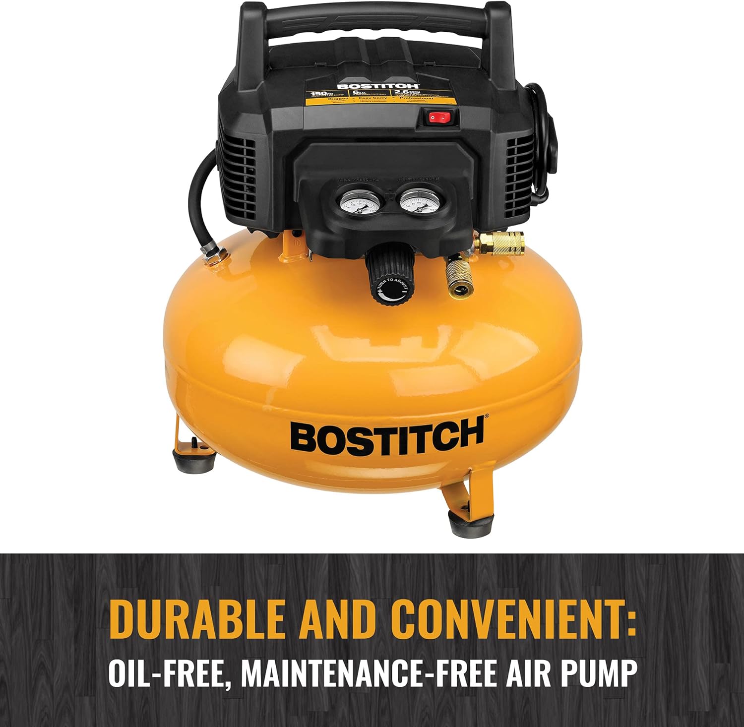 Bostitch 6 Gallon Pancake Air Compressor & 13 Piece Accessory Kit | BXCM02012-WPK