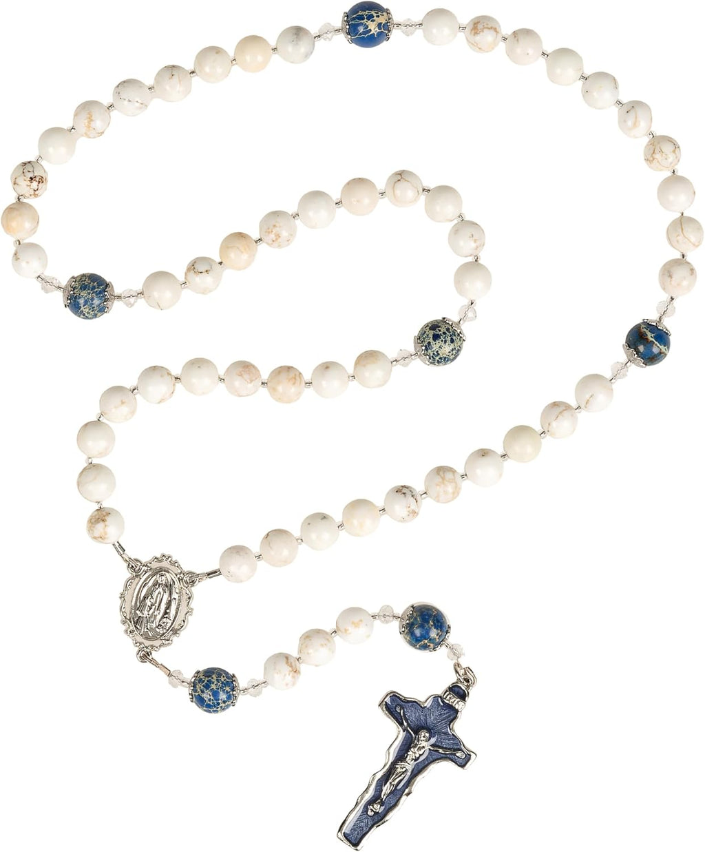 THE CATHOLIC COMPANY Stone Bead Rosary – Catholic Prayer Beads, Traditional Devotional Design, Durable and Lightweight, Gift for Men and Women