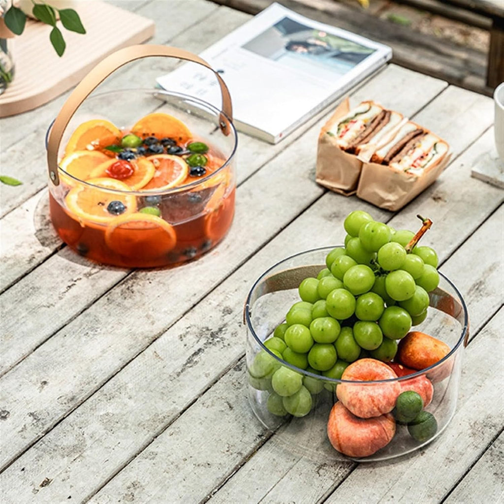 Ice Buckets Ice Bucket Beverage Tub Snack Bucket Transparent Large Dry Fruit Tray Home Living Room Portable Fruit Tray Champagne Beer Ice Bucket Water Bucket Bar Supplies Ice Bucket Kits ( Size : L )