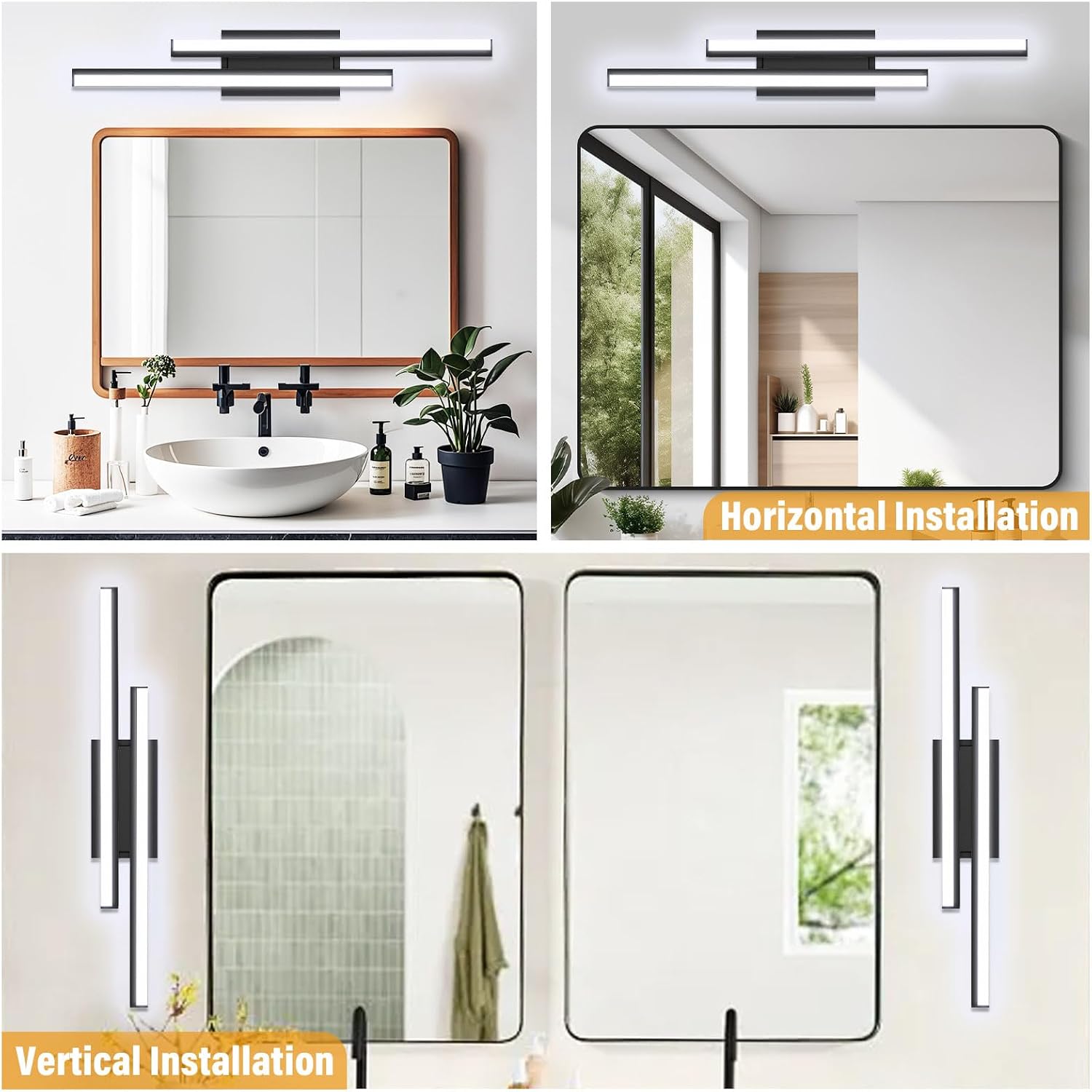 32 in Retractable Bathroom Vanity Light-ETL Certificated 5700K Bathroom Light Bar Vanity for Mirror-34W 2 Pack