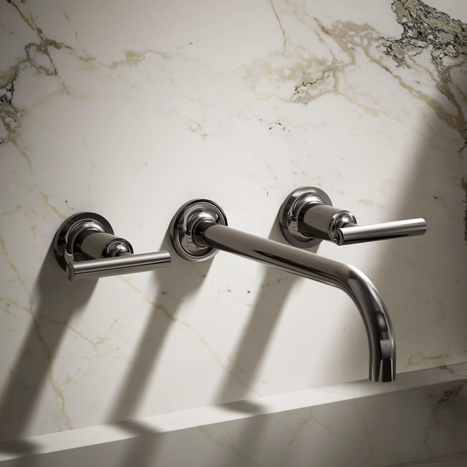 Kohler K-T14414-4-CP Purist Wall Mount 9' Bathroom Faucet Trim with Lever Handle
