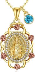 Sterling Silver St Michael/St Christopher/St Barbara/St Jude/St Dymphna/Virgin Mary Necklace Patron Saint Pendant Amulet Medal Religion Jewelry Gifts for Men Women