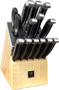 Henckels International Statement 14-pc Self-Sharpening Knife Block Set, 6 Steak Knives, Paring, Santoku, Bread, Chef's Knife, & More, Natural Block Color