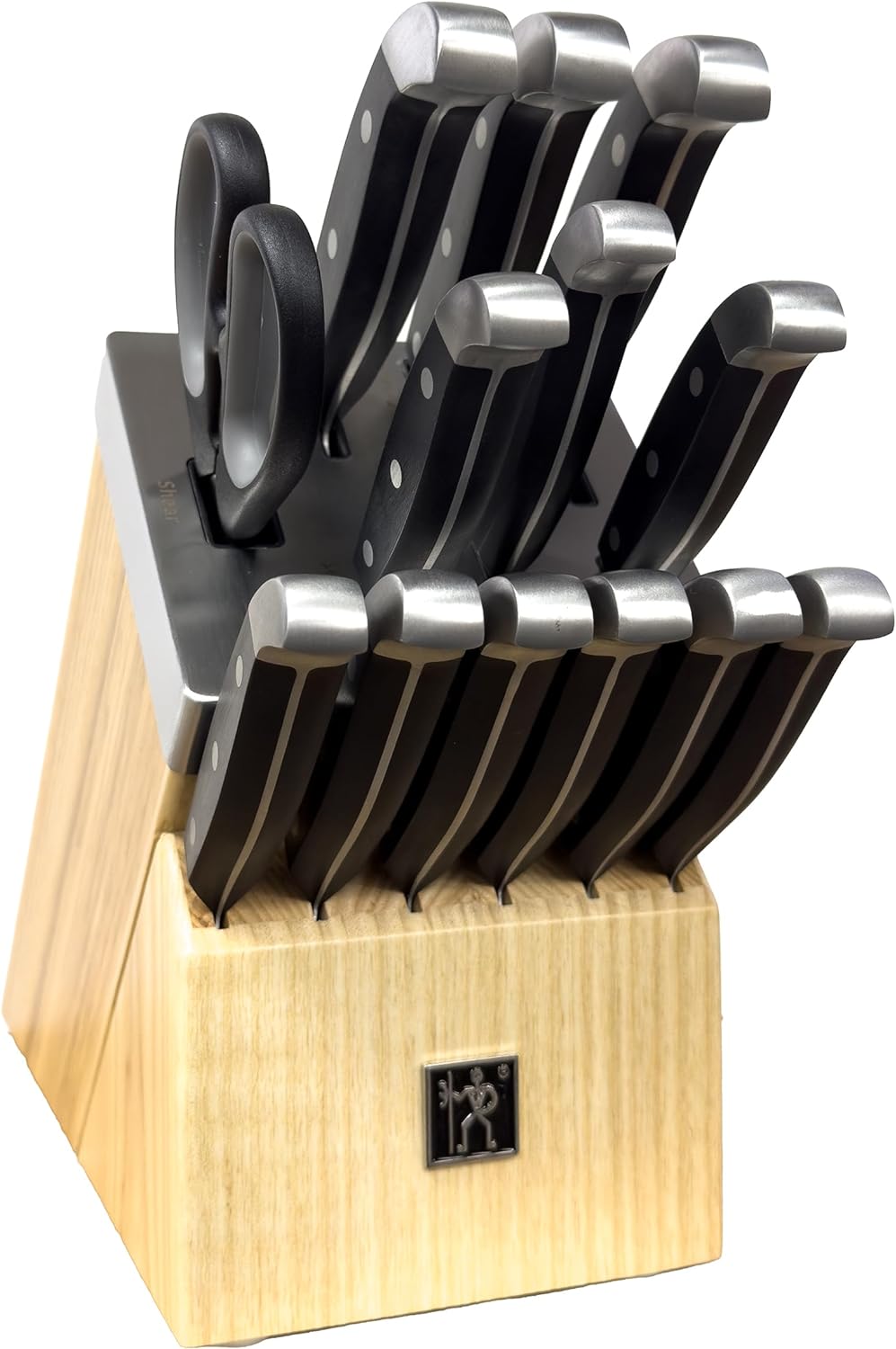 Henckels International Statement 14-pc Self-Sharpening Knife Block Set, 6 Steak Knives, Paring, Santoku, Bread, Chef's Knife, & More, Natural Block Color