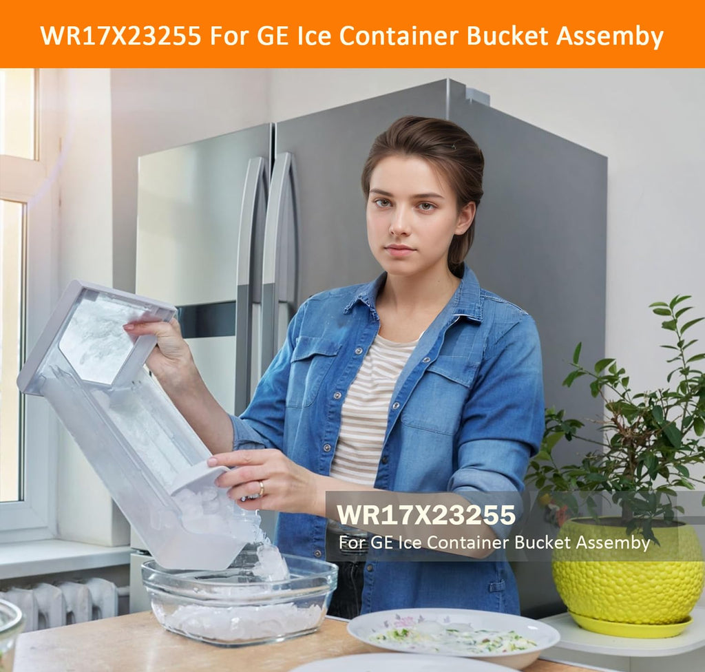 WR17X23255 for GE Ice Maker Container Auger & Bucket Assembly Replacement, Compatible with GE General Electric Refrigerator, Replacement Part WR17X23255, Replaces WR17X11419, WR01X10189, WR17X10778