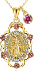 Sterling Silver St Michael/St Christopher/St Barbara/St Jude/St Dymphna/Virgin Mary Necklace Patron Saint Pendant Amulet Medal Religion Jewelry Gifts for Men Women