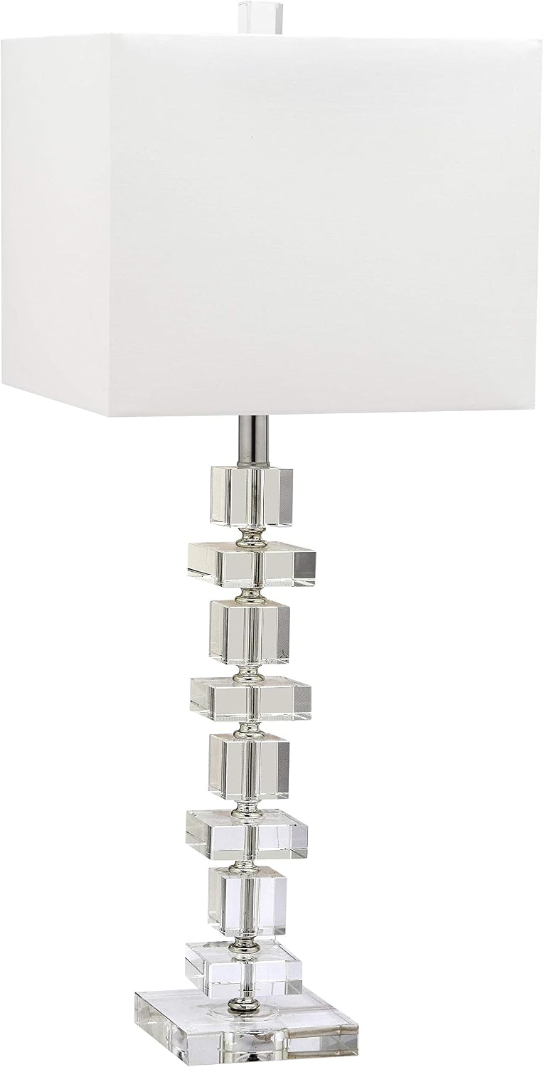 SAFAVIEH Lighting Collection Modern Deco 28-inch Bedroom Living Room Home Office Desk Nightstand Table Lamp Set of 2 (LED Bulbs Included)