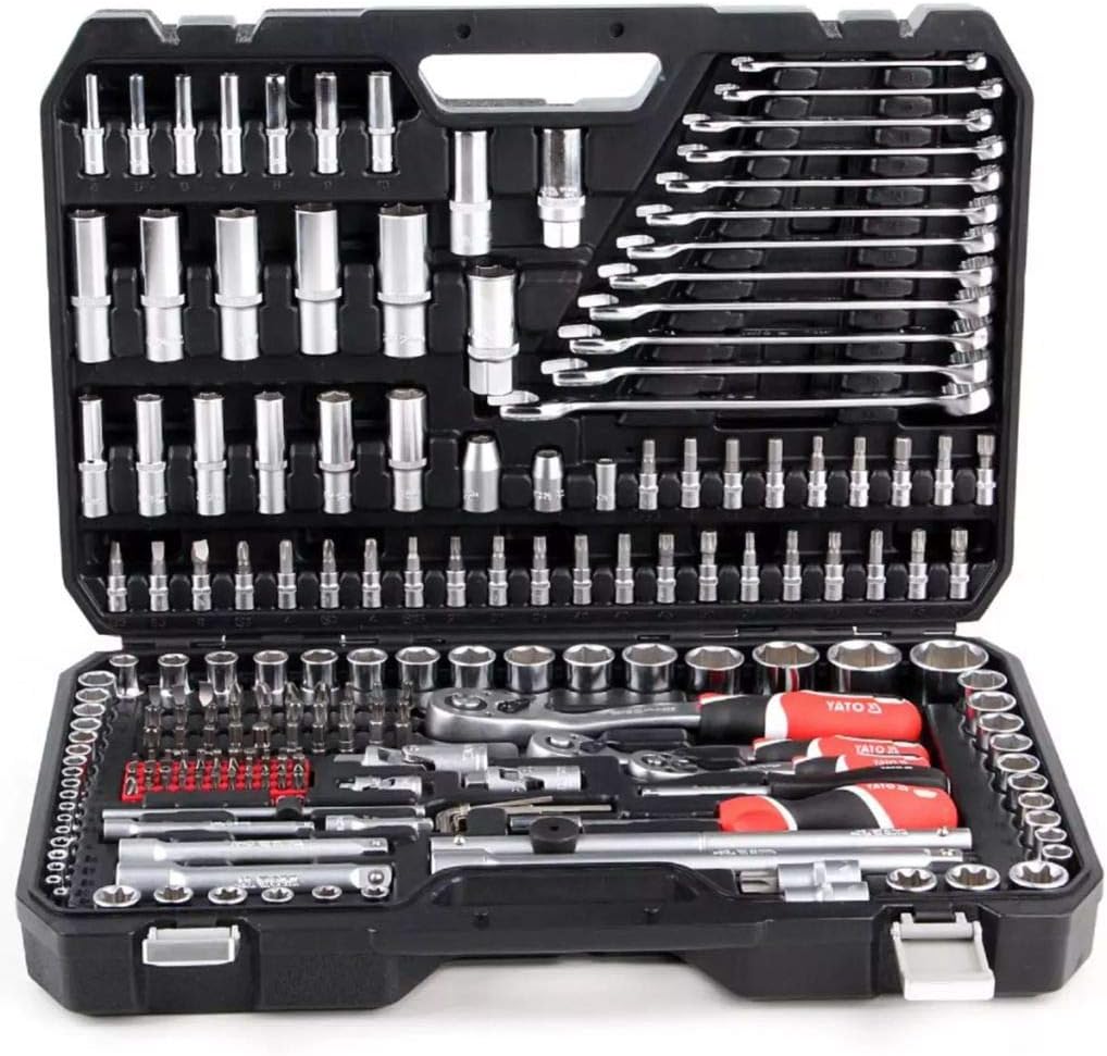 Yato YT-38841 216-Piece Socket Spanner Set – 1/4 Inch, 3/8 Inch and 1/2 Inch