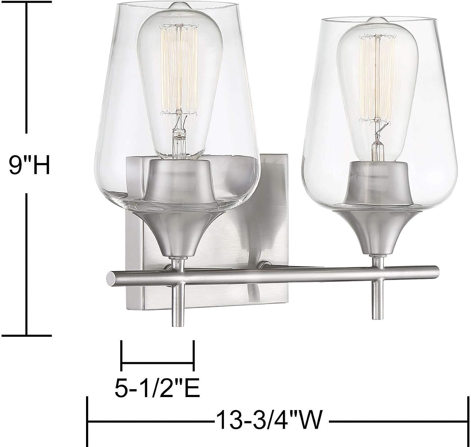 Savoy Essentials 8-4030-2-322 Octave Bohemian Clear Glass Bathroom Vanity Wall Light, 2-Light 120 Total Watts, 10' H x 14' W, Warm Brass