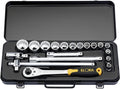 Draper 15356 Elora Metric Socket Set, 1/2' Square Drive, 40.4cm x 17cm x 5.4cm, 19 Pcs