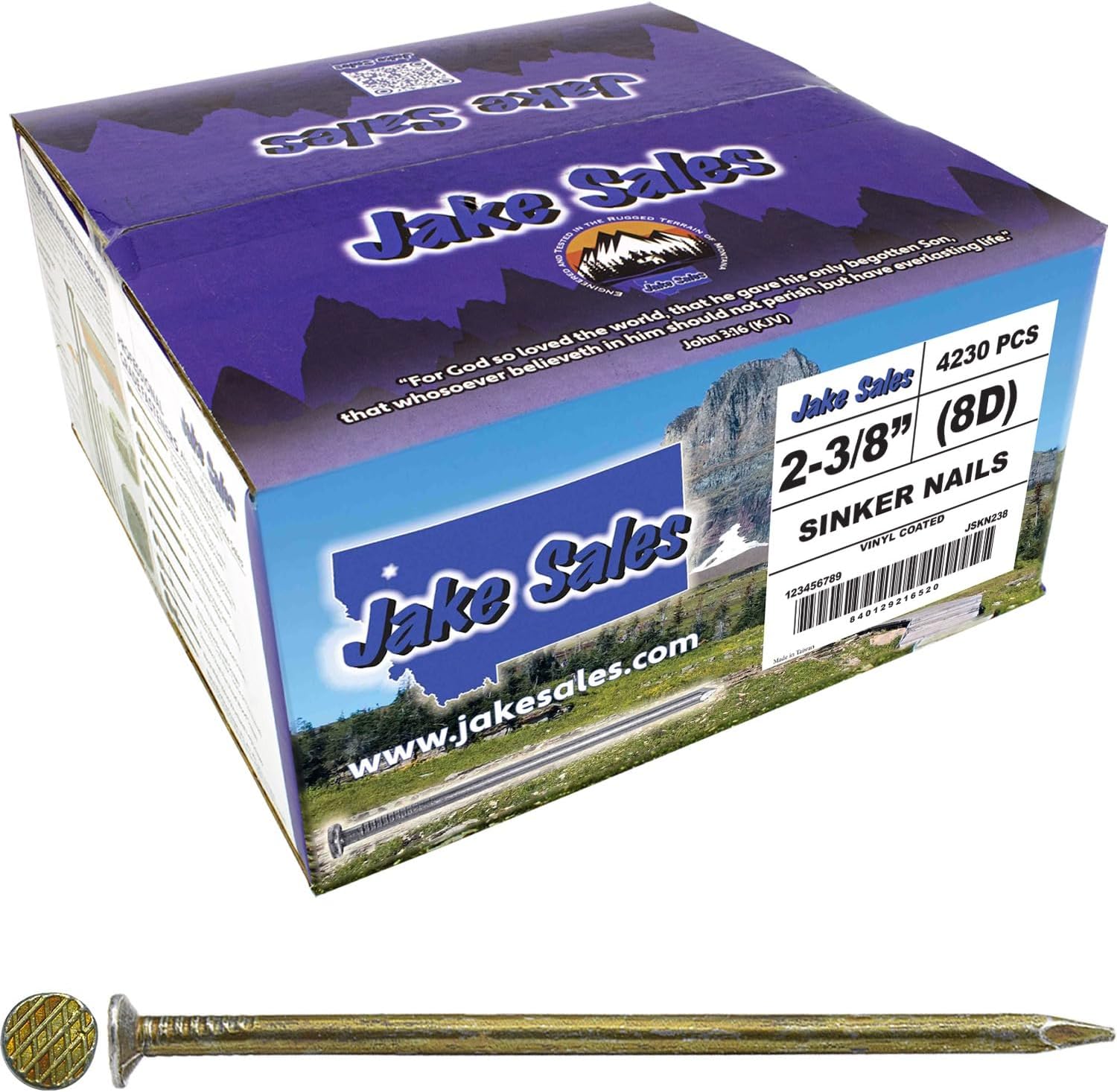 2-3/8 Inch (8d) Sinker Framing Nails for General Interior Carpentry and Home Construction - 30 Pound package with ~4230 Nails