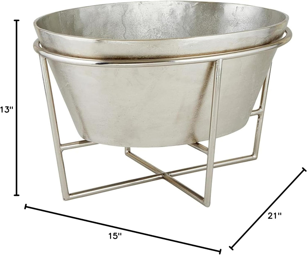 Santa Barbara Design Studio Champagne Buckets - Aluminum Ice Bucket/Tub with Removable Stand, Large, Silver